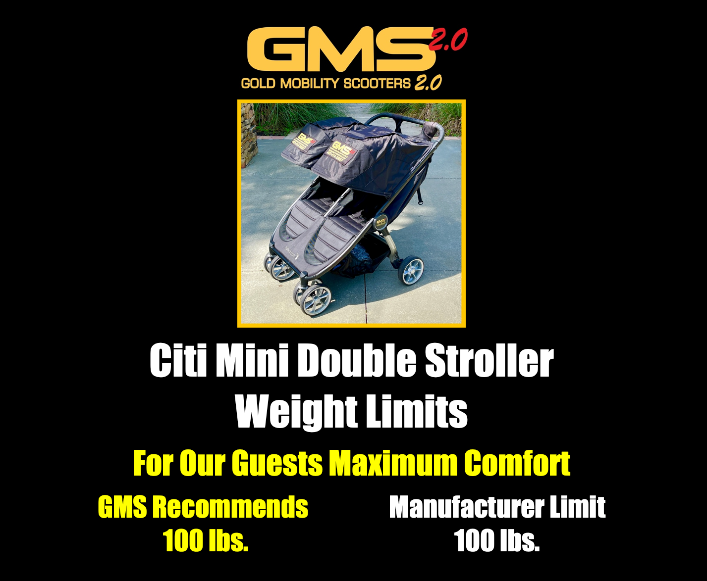 WDW Stroller Rental Double Stroller Rental By Gold Mobility Scooters Gold Mobility Scooters of Orlando LLC